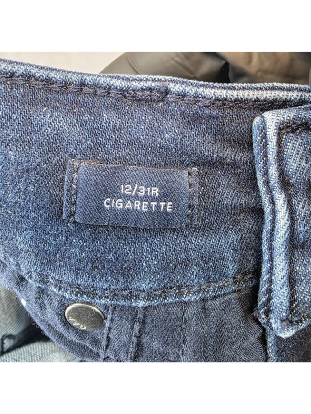Gap High Rise Cigarette Jeans Womens 12 Blue Dark Wash Tapered Stretch Denim - Picture 4 of 12